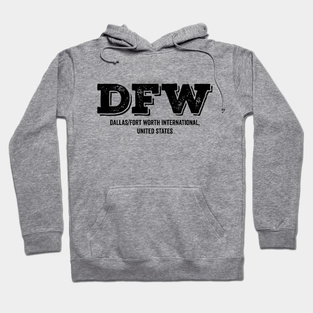 DFW Dallas Fort Worth US Airport Code Hoodie by VFR Zone